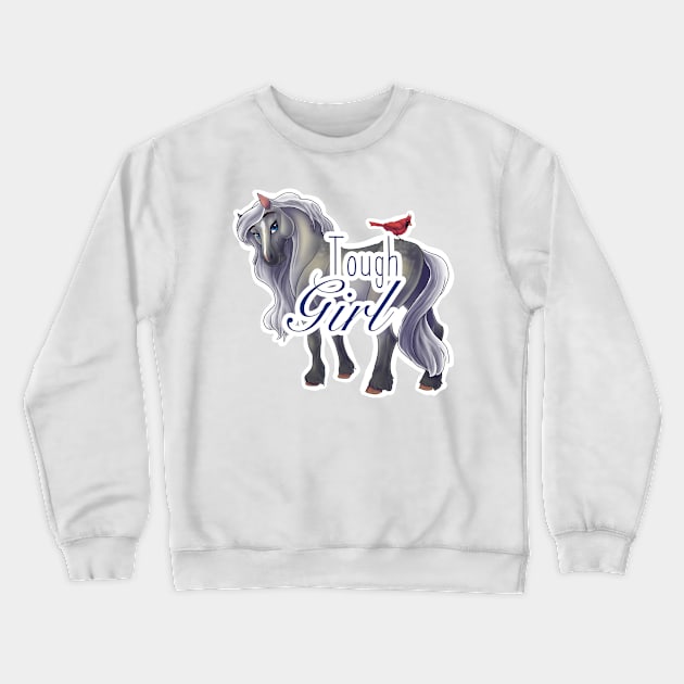 Tough Girl Horse Crewneck Sweatshirt by Unicornarama